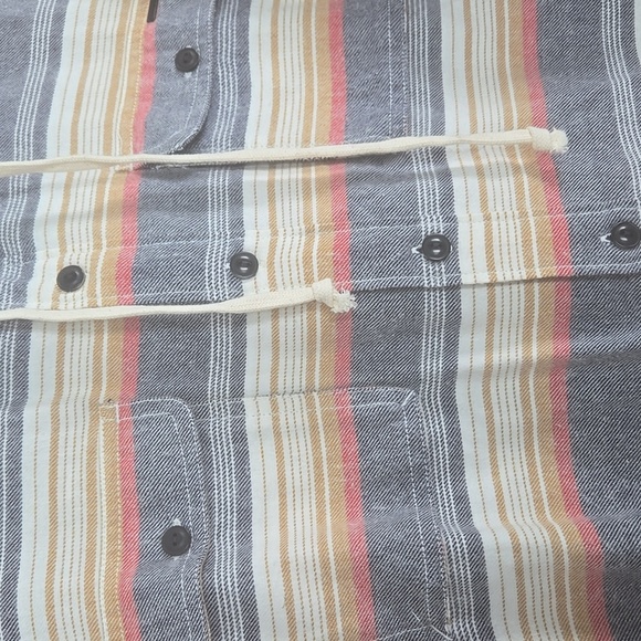 Billabong 100% cotton Striped Hooded Men's Shirt size MEDIUM - Picture 3 of 9